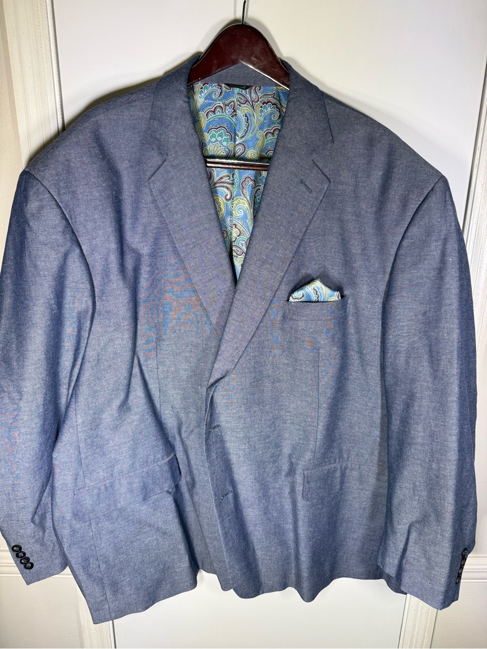 Oak Hill Blue 4XL 58/60R Men's Blazer with Paisley Lining
